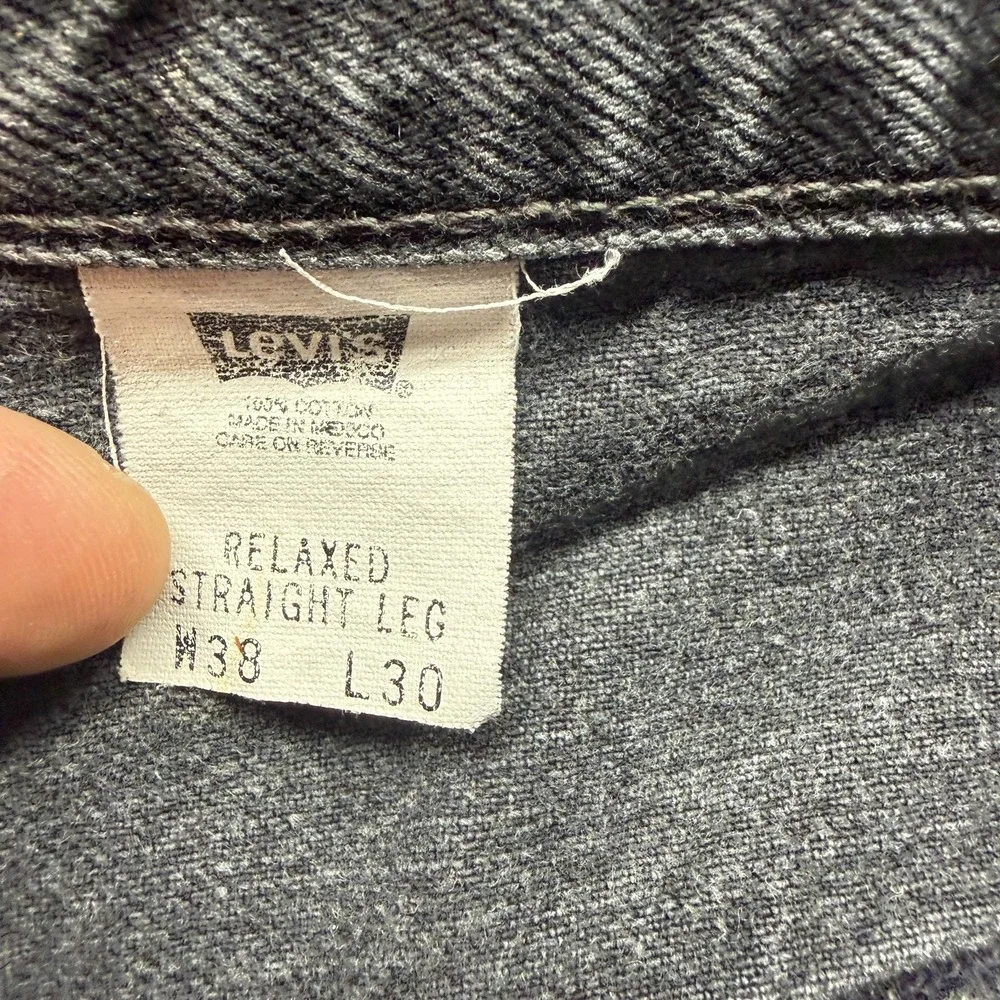 Vintage‎ Levi's Jeans Men 36x30 Black Cotton Denim Straight Relaxed Travel Baggy